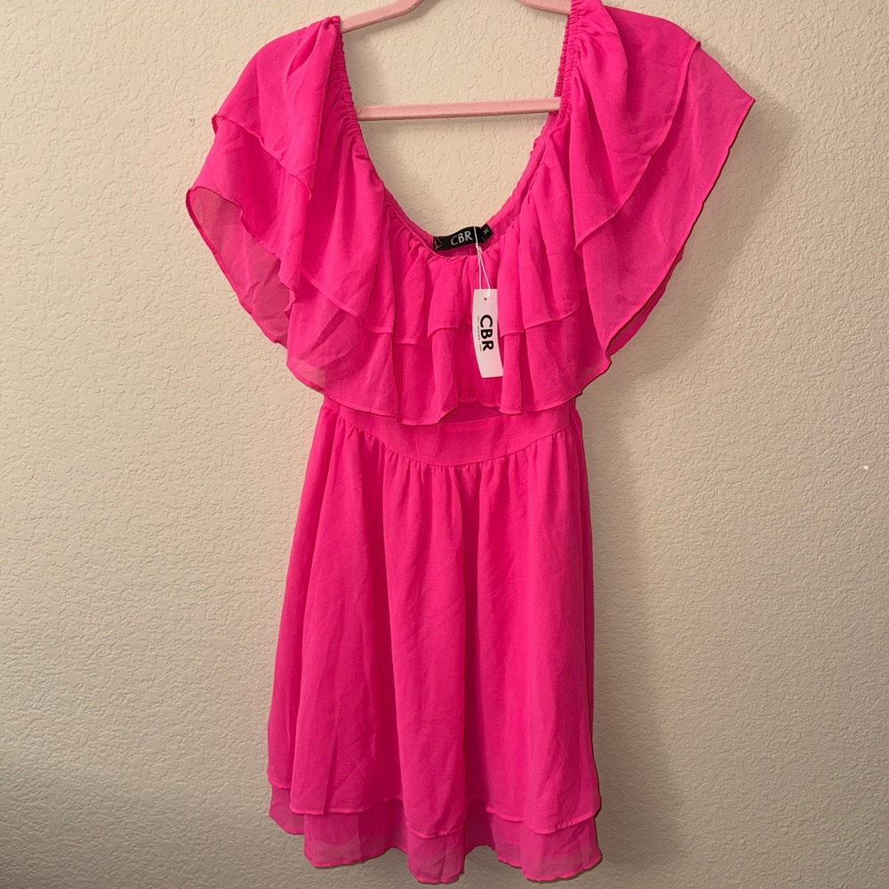 CBR Vibrant Pink Ruffled Top